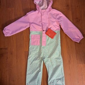 Kids Pink and Green Raincoat